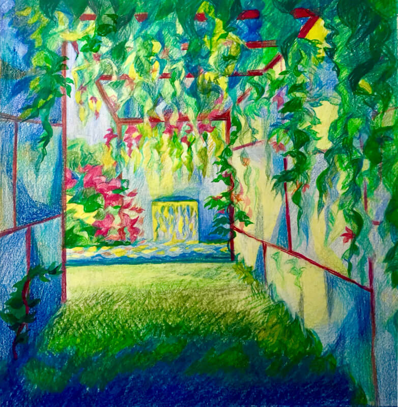 La Porte du Jardin d’Eden - Crayons de Couleurs - 24cm x 28cm