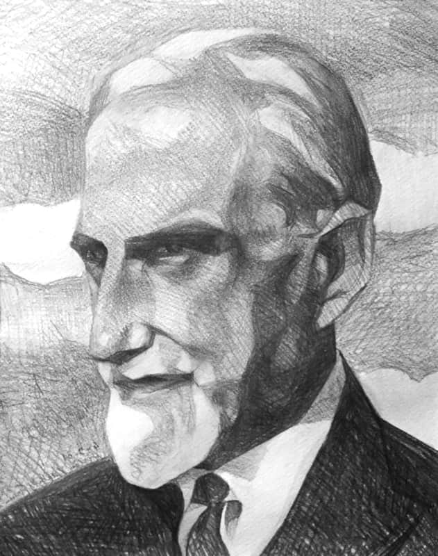 Portrait: Ernest Fourneau au Crayon Graphite