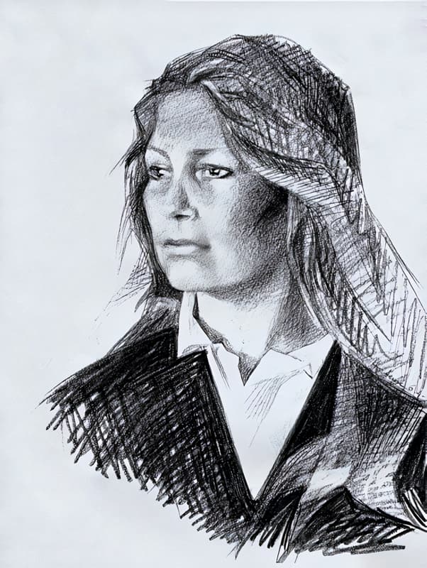 Portrait: Evelyn de L au Crayon Graphite
