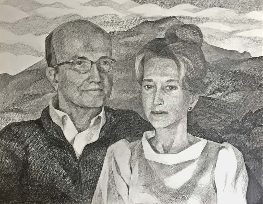 Sabine et Raphaël - Crayon Graphite - 65cm x 40cm