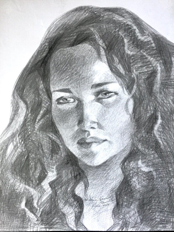 Portrait: Victoria au Crayons Graphite